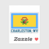 Vlag van Charleston, West-Virginia Sticker (Vel)