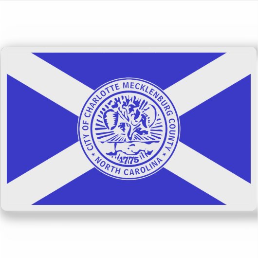 Vlag van Charlotte, North Carolina Sticker (Voorkant)
