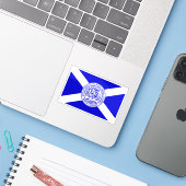 Vlag van Charlotte, North Carolina Sticker (Laptop met iPhone)