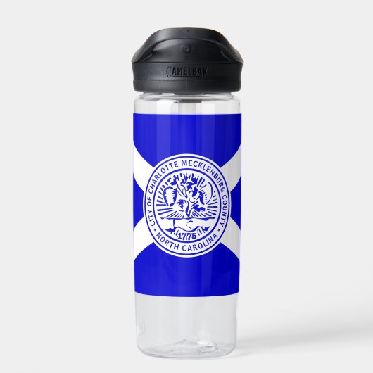 Vlag van Charlotte, North Carolina Waterfles (Achterkant)