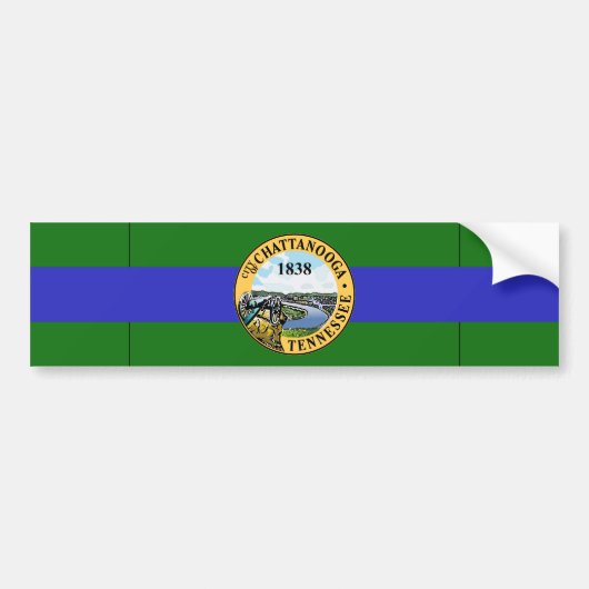 Vlag van Chattanooga (Tennessee) Bumpersticker (Voorkant)