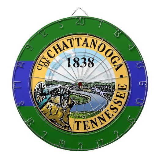 Vlag van Chattanooga (Tennessee) Dartbord (Voorkant)