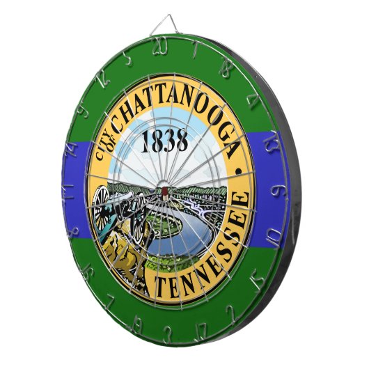 Vlag van Chattanooga (Tennessee) Dartbord (Voorkant Rechts)