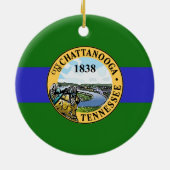 Vlag van Chattanooga (Tennessee) Keramisch Ornament (Achterkant)