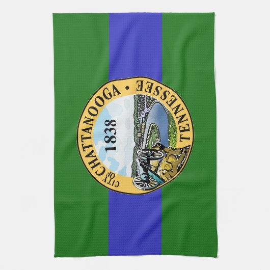 Vlag van Chattanooga, Tennessee Kitchen Towel Theedoek (Verticaal)