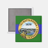 Vlag van Chattanooga, Tennessee Magneet (Voorkant / Achterkant)