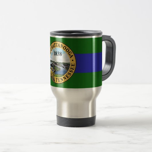 Vlag van Chattanooga, Tennessee Travel Mug Reisbeker (Voorkant rechts)