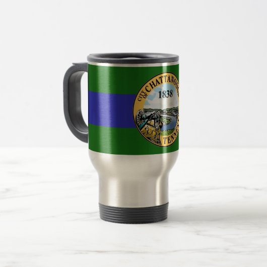 Vlag van Chattanooga, Tennessee Travel Mug Reisbeker (Voorkant links)