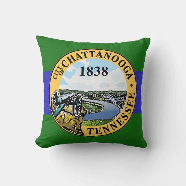 Vlag van Chattanooga, Tennessee Worpkussen Kussen (Voorkant)