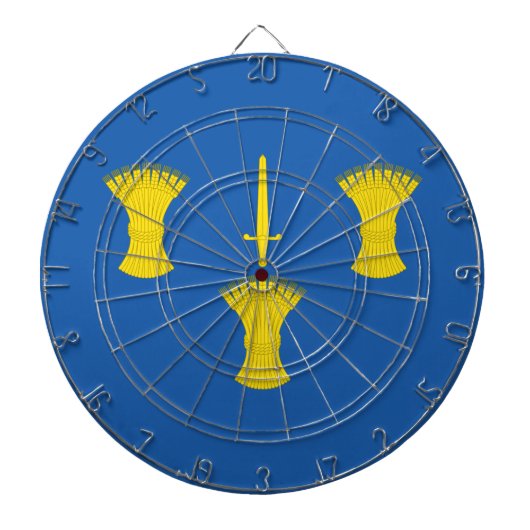 Vlag van Cheshire (VK) Dartbord (Voorkant)