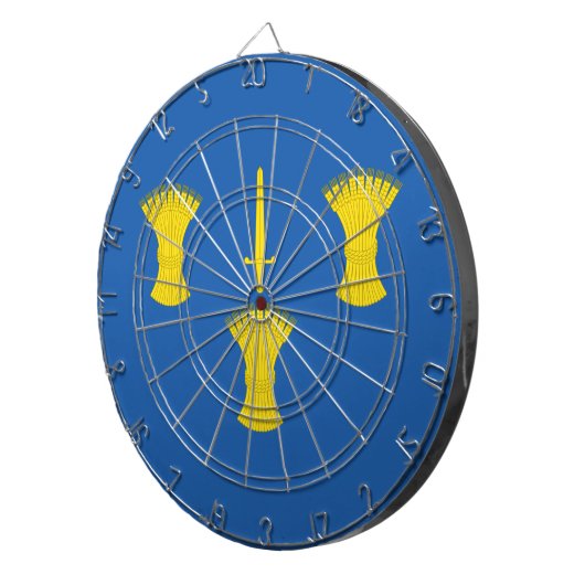 Vlag van Cheshire (VK) Dartbord (Voorkant Rechts)