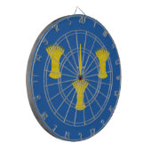 Vlag van Cheshire (VK) Dartbord (Voorkant Links)