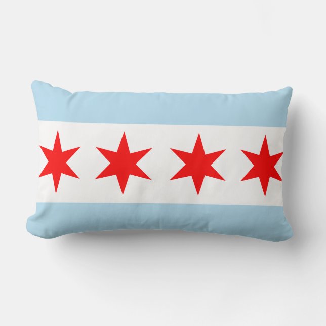Vlag van Chicago American MoJo Pillow Kussen (Voorkant)