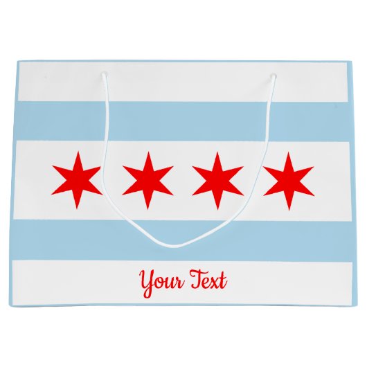 Vlag van Chicago Bag Groot Cadeauzakje (Voorkant)