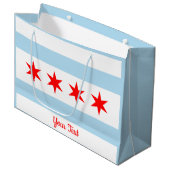 Vlag van Chicago Bag Groot Cadeauzakje (Voorkant Gekanteld)
