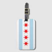 Vlag van Chicago Bagagelabel (Voorkant (verticaal))