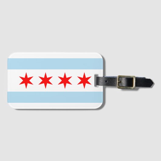 Vlag van Chicago Bagagelabel (Voorkant (horizontaal))
