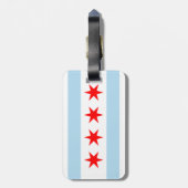 Vlag van Chicago Bagagelabel met lederriem (Achterkant verticaal)