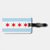 Vlag van Chicago Bagagelabel met lederriem (Achterkant horizontaal)