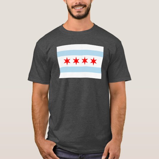 Vlag van Chicago Blizzard Blue T-shirt (Voorkant)