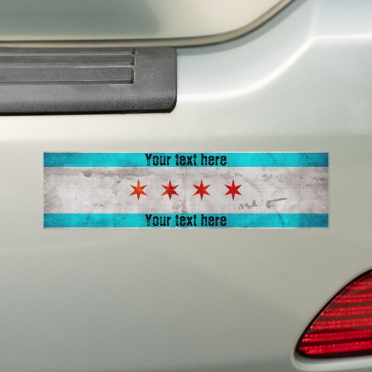  vlag van Chicago Bumpersticker (Op auto)