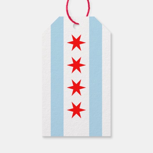 vlag van Chicago Cadeaulabel (Achterkant)