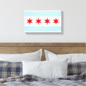 Vlag van Chicago Canvas Afdruk (Insitu (Slaapkamer))