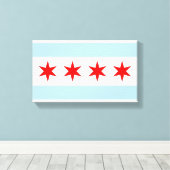 Vlag van Chicago Canvas Afdruk (Insitu (Houten vloer))