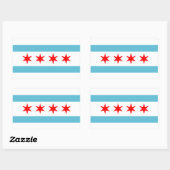 vlag van Chicago City Rechthoekige Sticker (Vel)