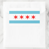 vlag van Chicago City Rechthoekige Sticker (Tas)