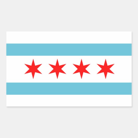 vlag van Chicago City Rechthoekige Sticker (Voorkant)