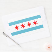 vlag van Chicago City Rechthoekige Sticker (Envelop)