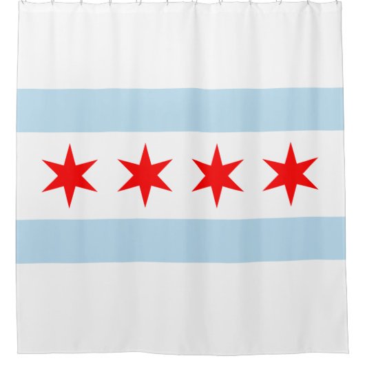 Vlag van Chicago Douchegordijn (Voorkant)