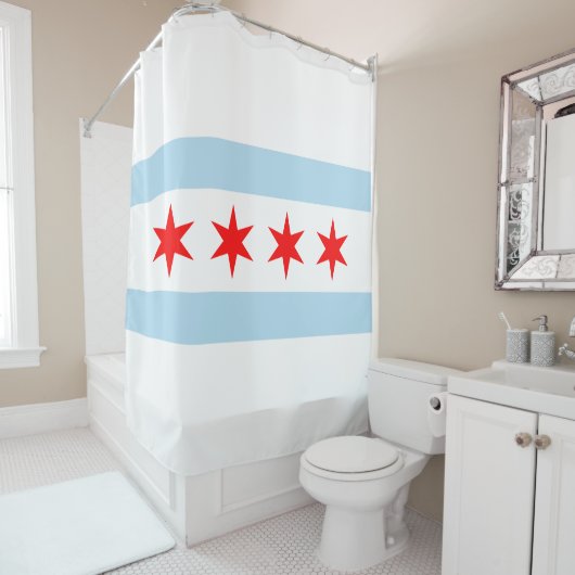 Vlag van Chicago Douchegordijn (In situ)