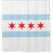 Vlag van Chicago Douchegordijn (Voorkant)