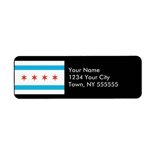 Vlag van Chicago Etiket (Voorkant)