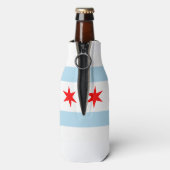 vlag van Chicago Flesjeskoeler (Fles Achterkant)