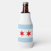 vlag van Chicago Flesjeskoeler (Fles Voorkant)