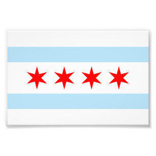 Vlag van Chicago Foto Print Afdruk