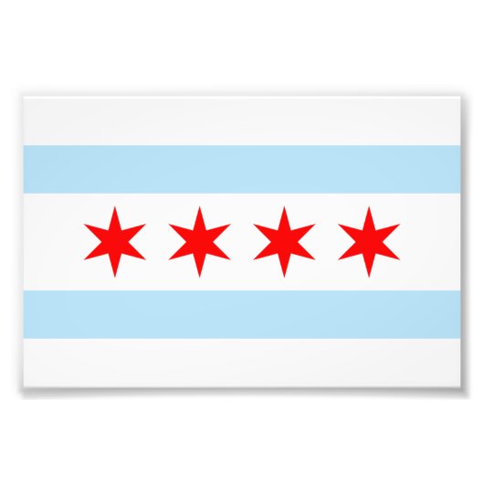 Vlag van Chicago Foto Print Afdruk (Voorkant)