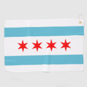 vlag van Chicago Golfhanddoek (Horizontaal)