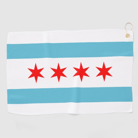 vlag van Chicago Golfhanddoek (Horizontaal)
