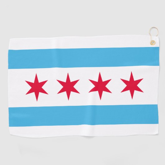 Vlag van Chicago Golfhanddoek (Horizontaal)