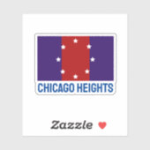 Vlag van Chicago Heights, Illinois Sticker (Vel)