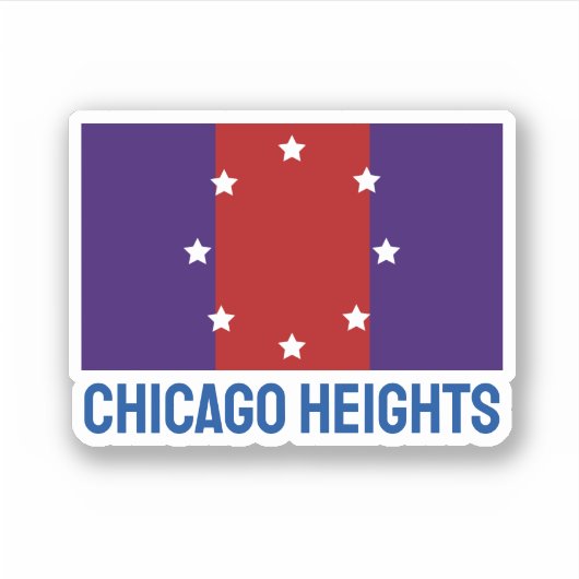 Vlag van Chicago Heights, Illinois Sticker (Voorkant)