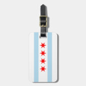 Vlag van Chicago, Illinois Bagagelabel (Voorkant verticaal)