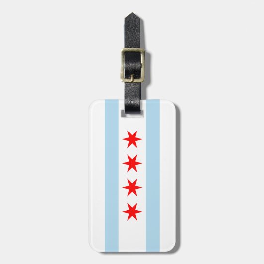 Vlag van Chicago, Illinois Bagagelabel (Voorkant verticaal)