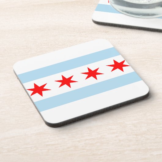 Vlag van Chicago, Illinois Beverage Coaster Bier Onderzetter (Linkerzijde)