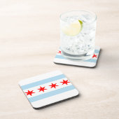 Vlag van Chicago, Illinois Beverage Coaster Bier Onderzetter (Rechterzijde)