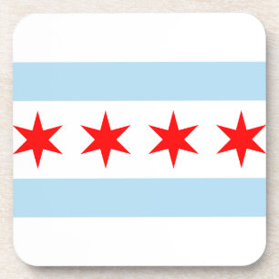 Vlag van Chicago, Illinois Beverage Coaster Bier Onderzetter
